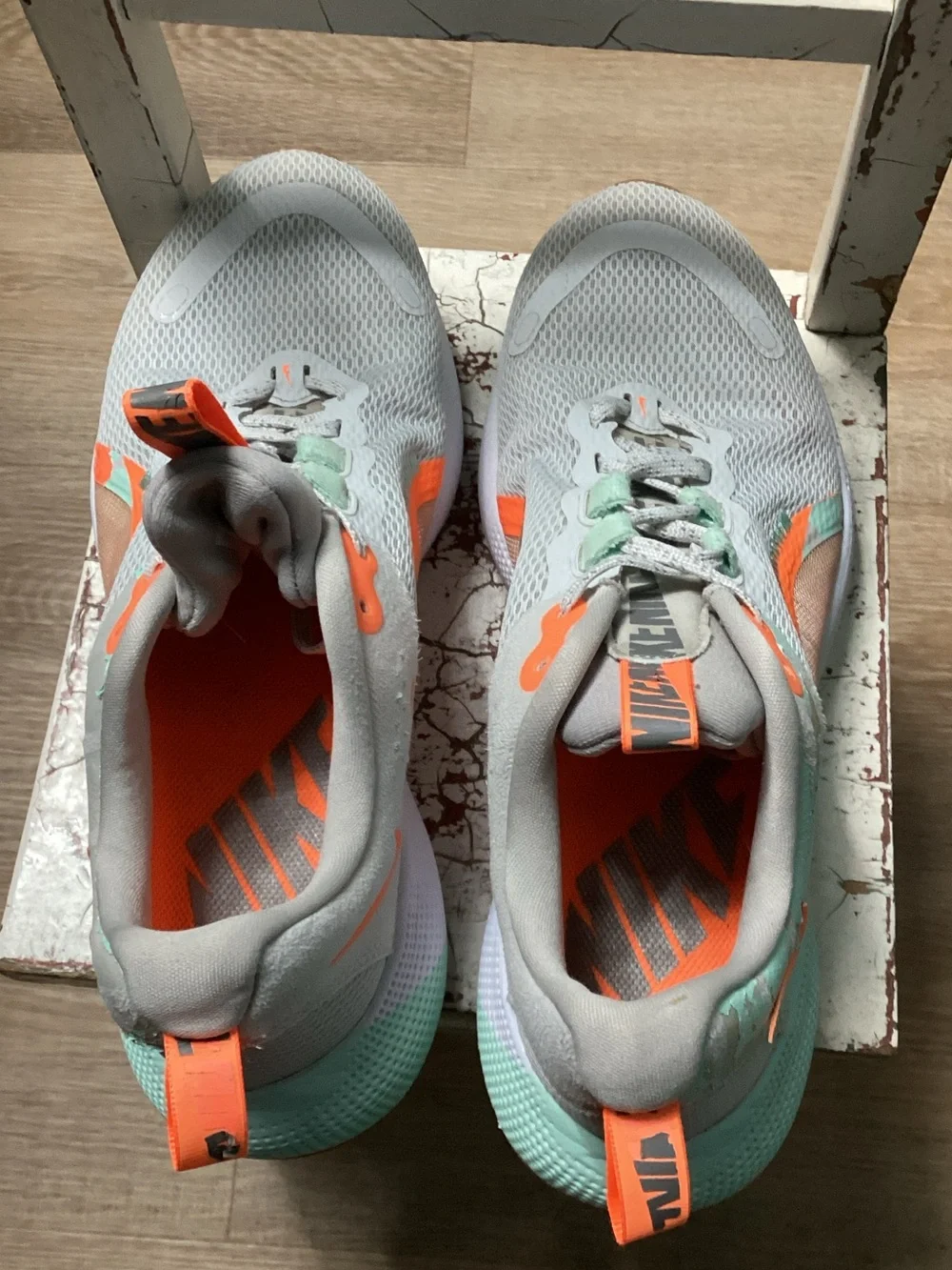 Nike React Escape Run 2 PremiumGray Trainers lite Gray Mint Bright Orange Sz 8.5